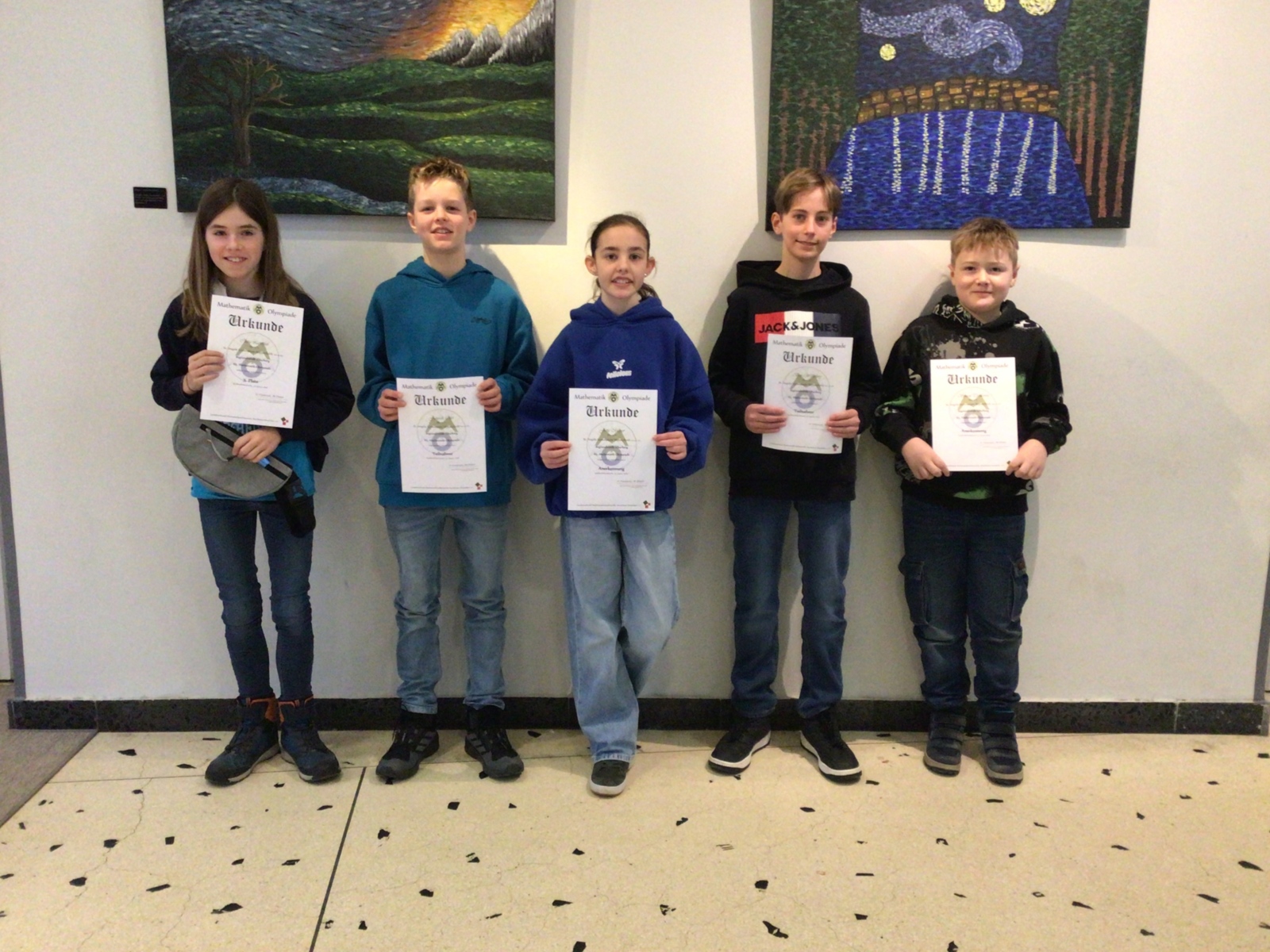 Clara Lamsfuß (5b), Janoah Otto (7b), Jette Meyer (6a), Ben Wilhelmy (5b), Simon Trimborn (5b) - fünf unserer diesjährigen TeilnehmerInnen