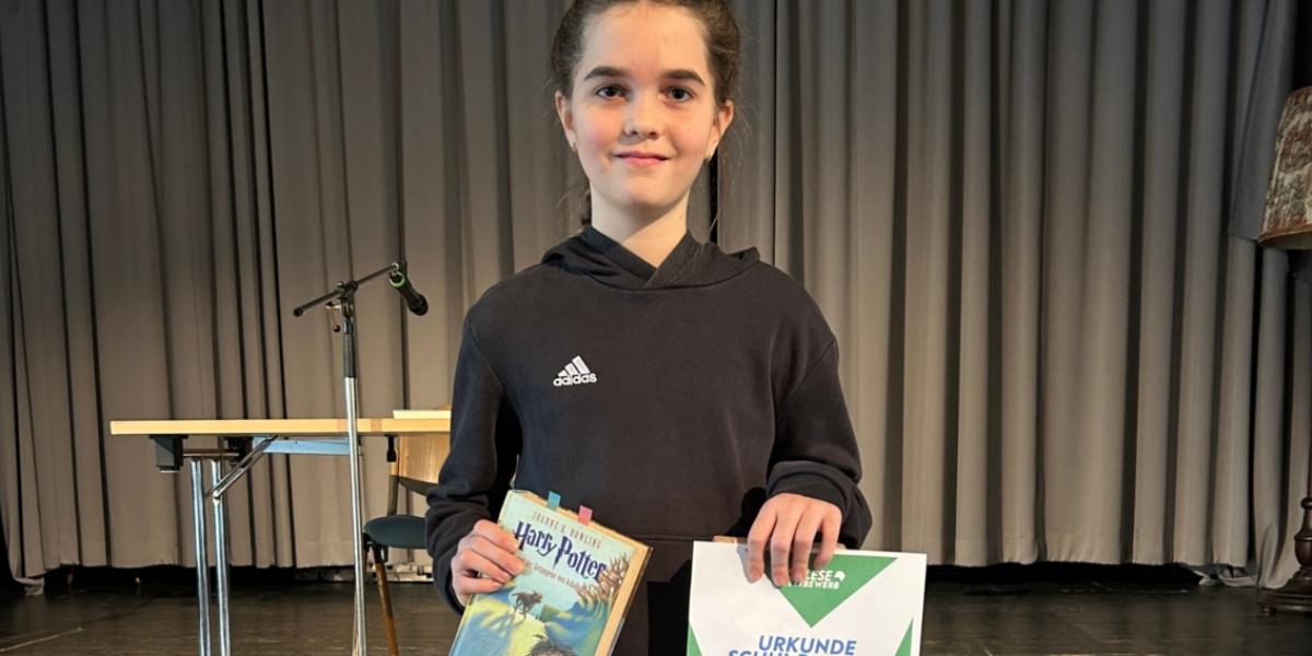 Unsere Schulsiegerin des Vorlesewettbewerbs 2025 Maja Schröter